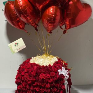 Cilindro con globos de amor